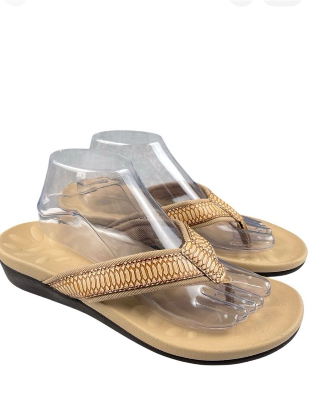 Megnya Women’s Thong Flip Flop Sandals US 9 EU 41 Beige Comfort Slip-On